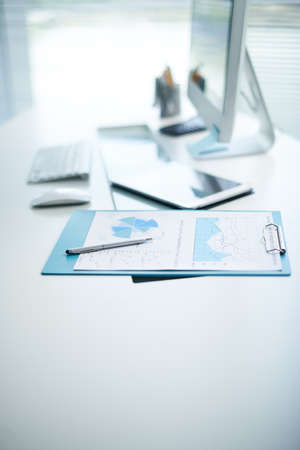 Table of accountant with business document on itの写真素材