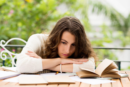 Young female writer suffering from lack of inspiration
