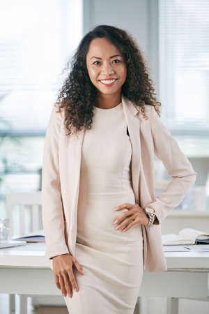 Cheerful business ladyの写真素材