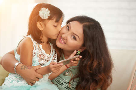 Always with smartphoneの写真素材