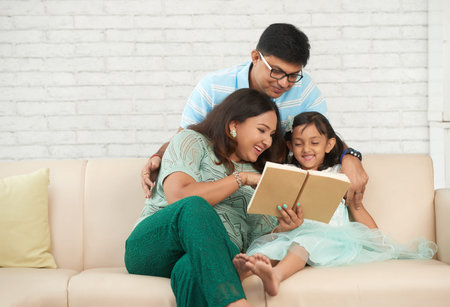 Reading togetherの写真素材