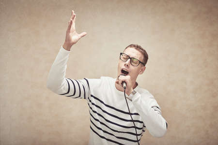 Singing with passhionの写真素材