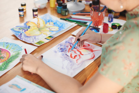 Drawing flowersの写真素材