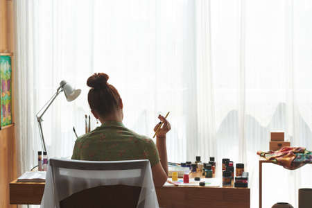 Painting at homeの写真素材