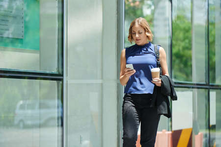 On the way to workの写真素材