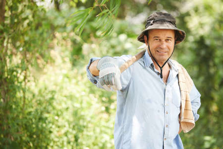 Middle-aged farmerの写真素材