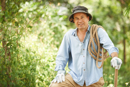 Portrait of gardenerの写真素材