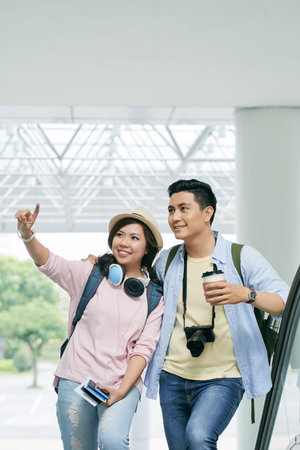 Travelling coupleの写真素材