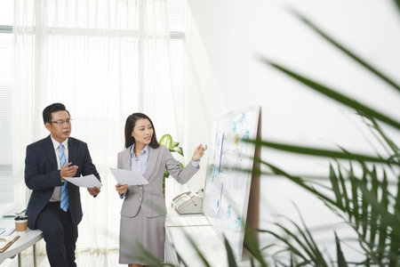 Asian business team working on project in the office