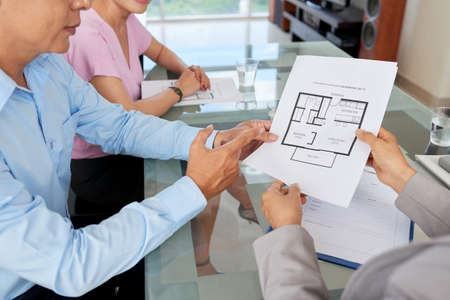 Showing apartment plantの写真素材