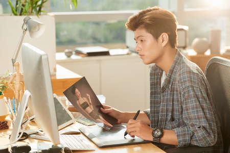 Retouching photosの写真素材