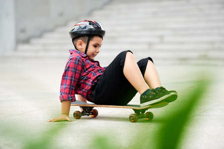 Riding on skateboardの写真素材