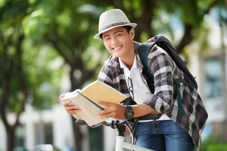 Student with bookの写真素材