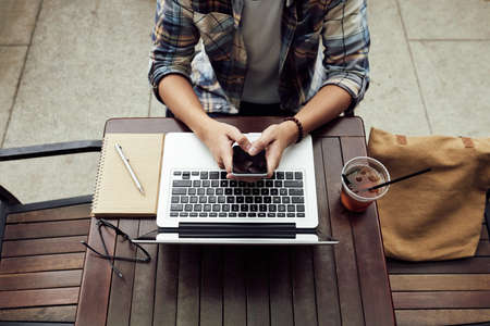 Texting freelancerの写真素材