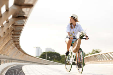 Cycling womanの写真素材