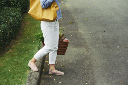 Walking home after shopping
