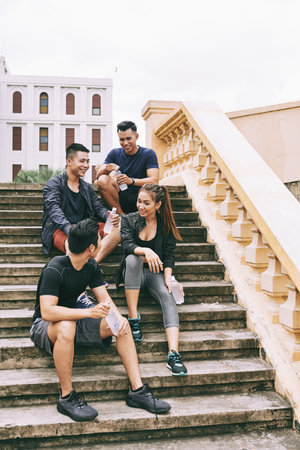 Resting on the stairs