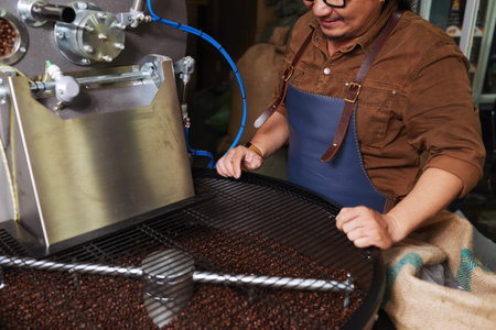 Checking roasting beansの写真素材