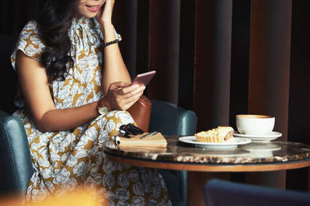 Texting ladyの写真素材