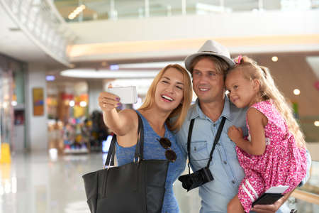 Selfie before flightの写真素材