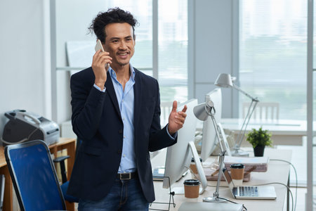Entrepreneur on the phone