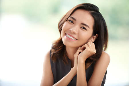 Smiling Asian girlの写真素材