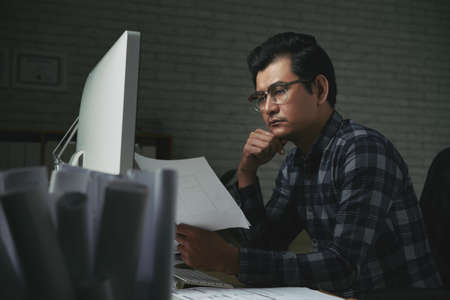 Working on housing projectの写真素材