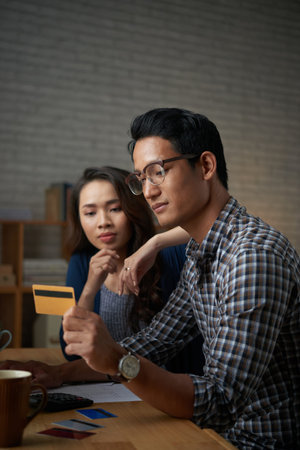 Paying with credit cardの写真素材