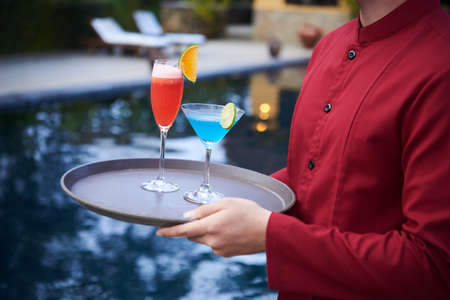 Serving cocktailsの写真素材