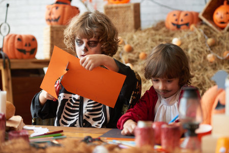 Making paper decorationsの写真素材