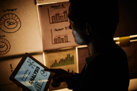 Businessman checking financial analysisの写真素材