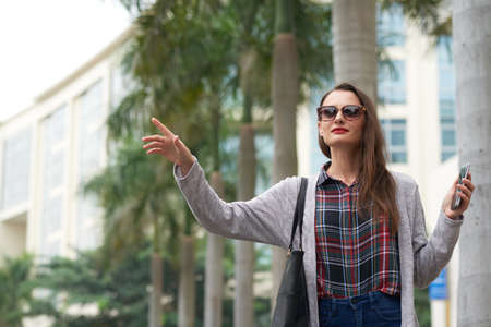 Taking taxiの写真素材