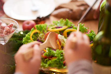 Mixing saladの写真素材