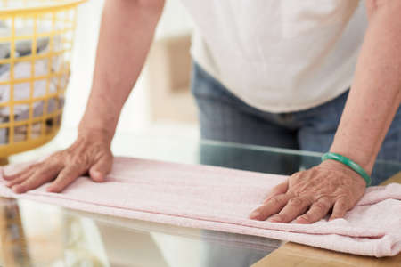 Folding dry clothesの写真素材