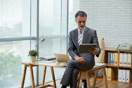 Working in office