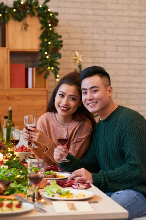 Couple celebrating New YEar