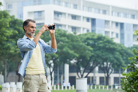 Enjoying taking picturesの写真素材