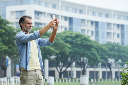 Taking selfiesの写真素材