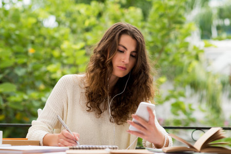 woman Reading text message