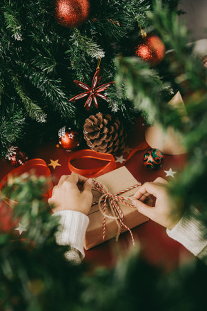 Preparing for Christmasの写真素材