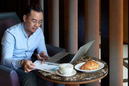 Business breakfastの写真素材