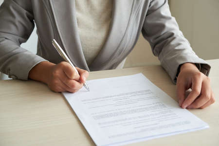 Signing agreementの写真素材