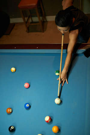 Playing billiardsの写真素材