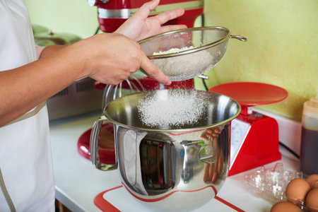 Sifting flour