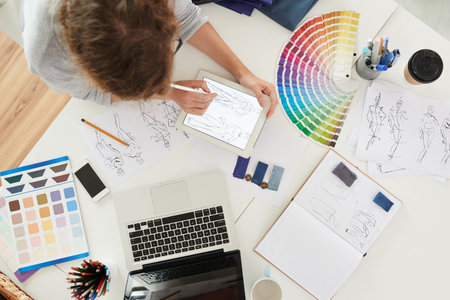 WOrking on collectionの写真素材