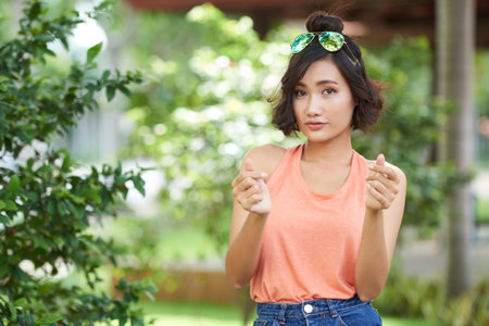 Asian Woman Enjoying Summer Day