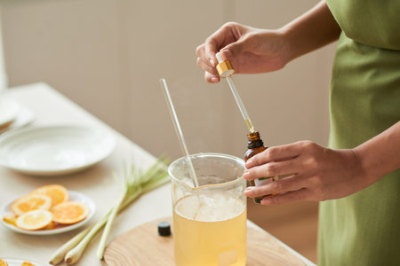 Adding oils into soap mixture