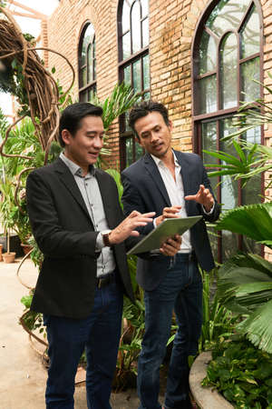 Discussing business projectの写真素材