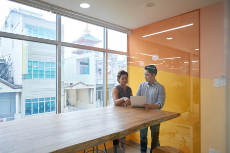 Discussing business planの写真素材