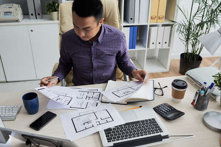 Working with blueprintsの写真素材